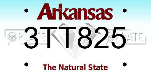 3TT825 Arkansas License Plate