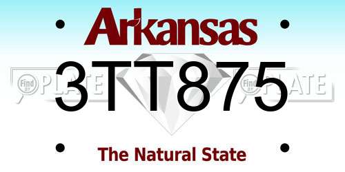 3TT875 Arkansas License Plate