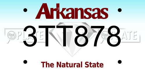 3TT878 Arkansas License Plate