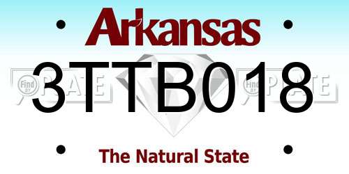 3TTB018 Arkansas License Plate