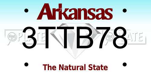 3TTB78 Arkansas License Plate