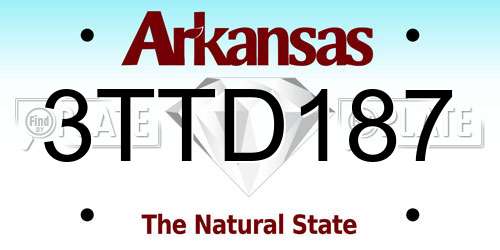3TTD187 Arkansas License Plate