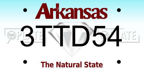 3TTD54 Arkansas License Plate