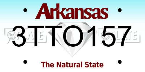 3TTO157 Arkansas License Plate