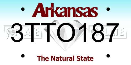 3TTO187 Arkansas License Plate
