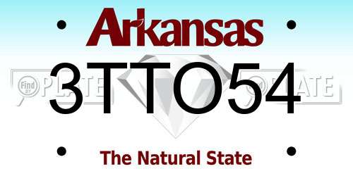 3TTO54 Arkansas License Plate