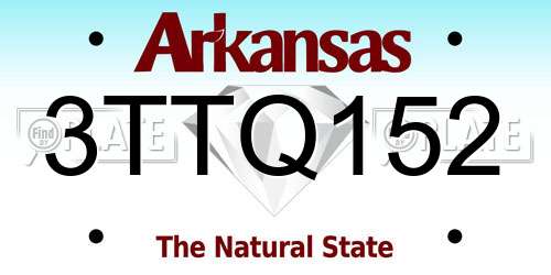 3TTQ152 Arkansas License Plate