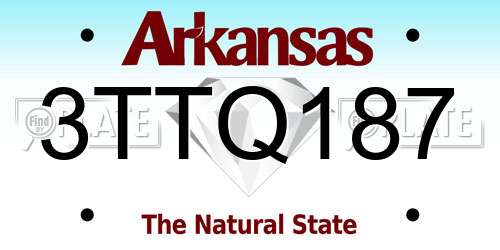 3TTQ187 Arkansas License Plate
