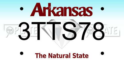 3TTS78 Arkansas License Plate