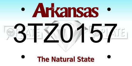 3TZ0157 Arkansas License Plate