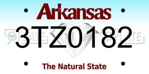 3TZ0182 Arkansas License Plate