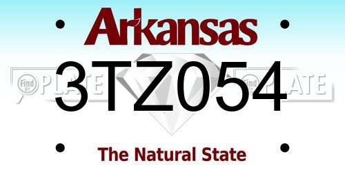 3TZ054 Arkansas License Plate