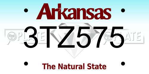 3TZ575 Arkansas License Plate