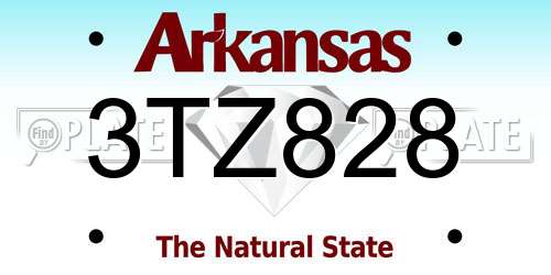 3TZ828 Arkansas License Plate
