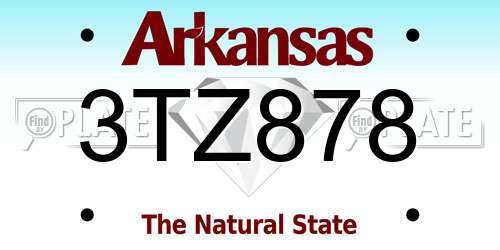 3TZ878 Arkansas License Plate