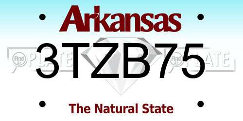 3TZB75 Arkansas License Plate