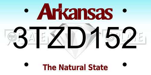 3TZD152 Arkansas License Plate