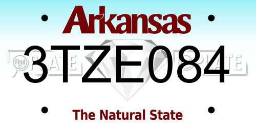 3TZE084 Arkansas License Plate