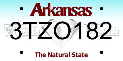 3TZO182 Arkansas License Plate