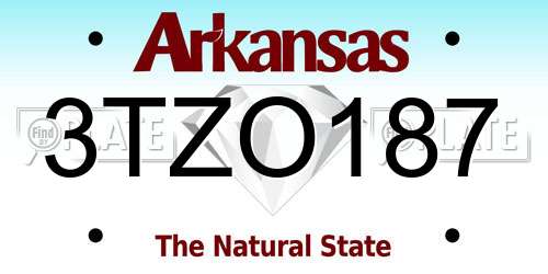 3TZO187 Arkansas License Plate