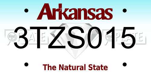 3TZS015 Arkansas License Plate