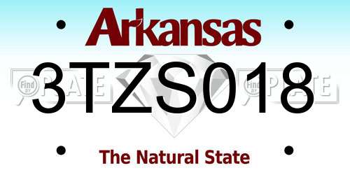 3TZS018 Arkansas License Plate