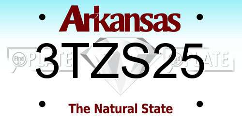 3TZS25 Arkansas License Plate