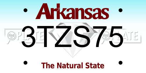 3TZS75 Arkansas License Plate