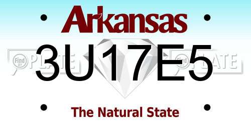 3U17E5 Arkansas License Plate