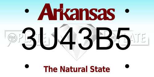 3U43B5 Arkansas License Plate
