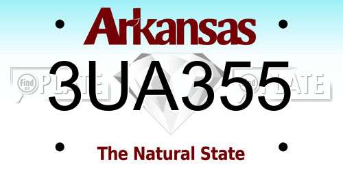 3UA355 Arkansas License Plate