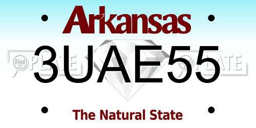 3UAE55 Arkansas License Plate