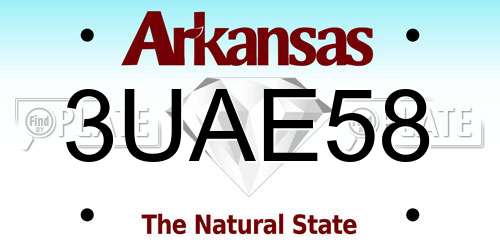 3UAE58 Arkansas License Plate