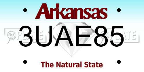 3UAE85 Arkansas License Plate