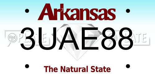3UAE88 Arkansas License Plate