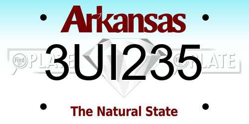 3UI235 Arkansas License Plate