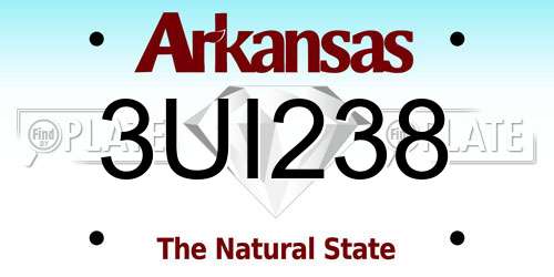 3UI238 Arkansas License Plate