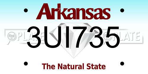 3UI735 Arkansas License Plate