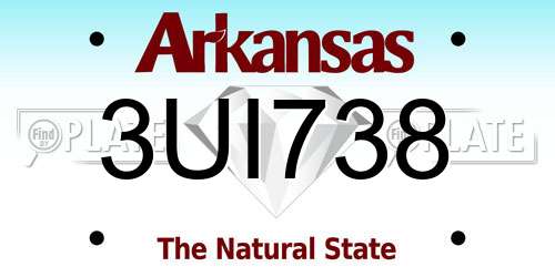 3UI738 Arkansas License Plate