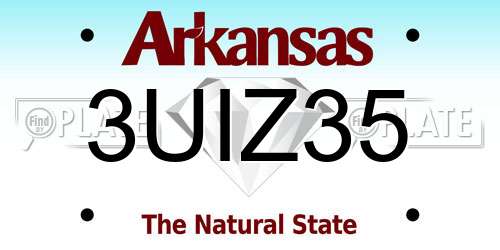 3UIZ35 Arkansas License Plate