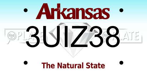 3UIZ38 Arkansas License Plate