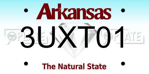 3UXT01 Arkansas License Plate
