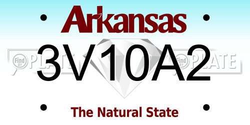 3V10A2 Arkansas License Plate