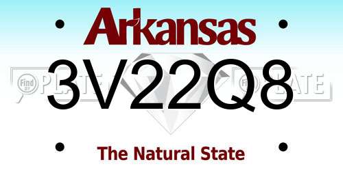 3V22Q8 Arkansas License Plate