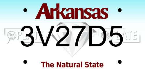 3V27D5 Arkansas License Plate