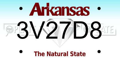 3V27D8 Arkansas License Plate