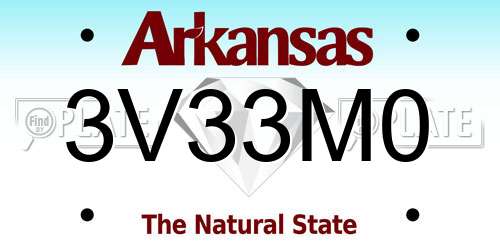 3V33M0 Arkansas License Plate