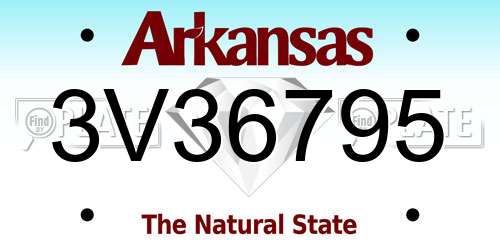 3V36795 Arkansas License Plate