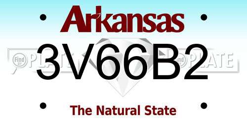 3V66B2 Arkansas License Plate