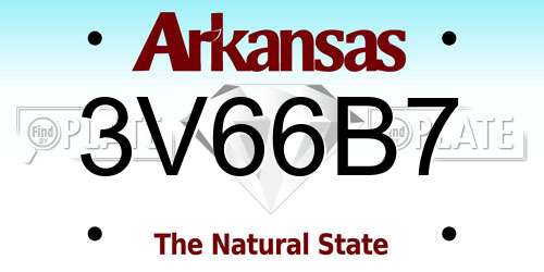 3V66B7 Arkansas License Plate